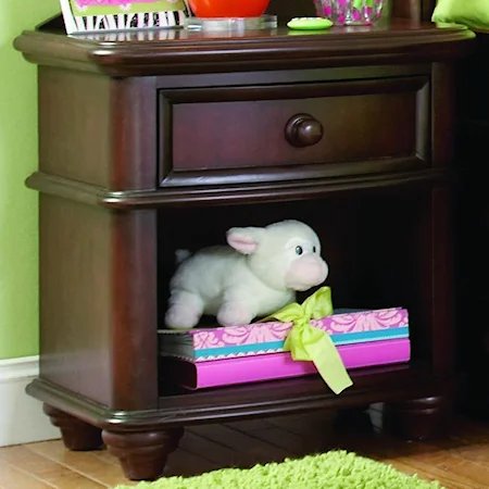 Nightstand with Drawer and Shelf